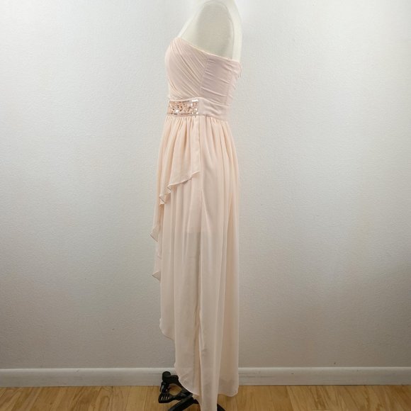 Forever 21 Pale Pink Formal Maxi Party Dress Small Whimsy Fairy Grecian Prom - Picture 13 of 13
